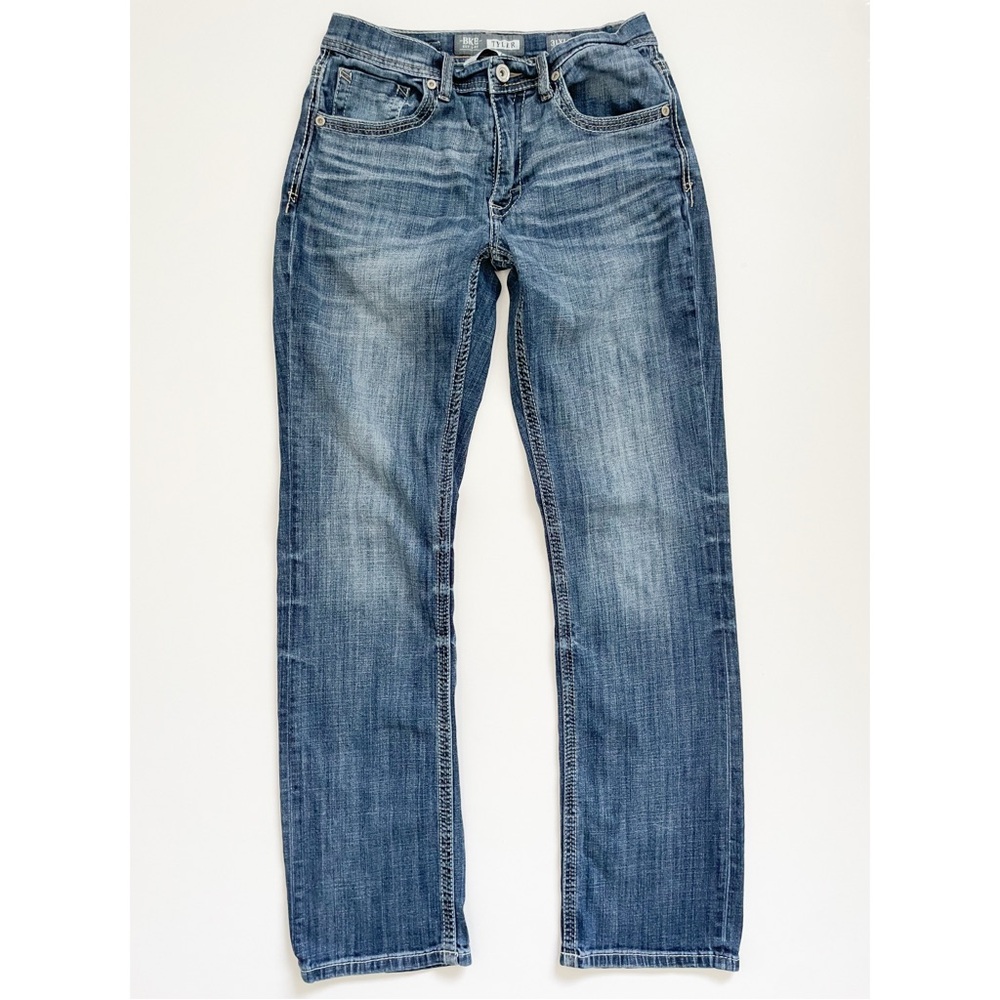 BKE Men Jeans Straight Blue Washed Denim